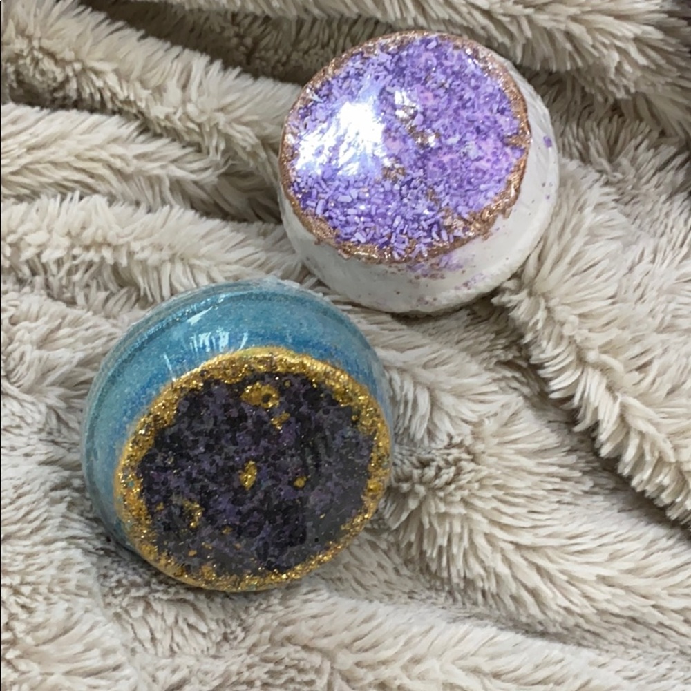 Two crystal bath bombs